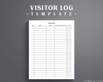Printable Visitor Log Template (US Letter, A4)