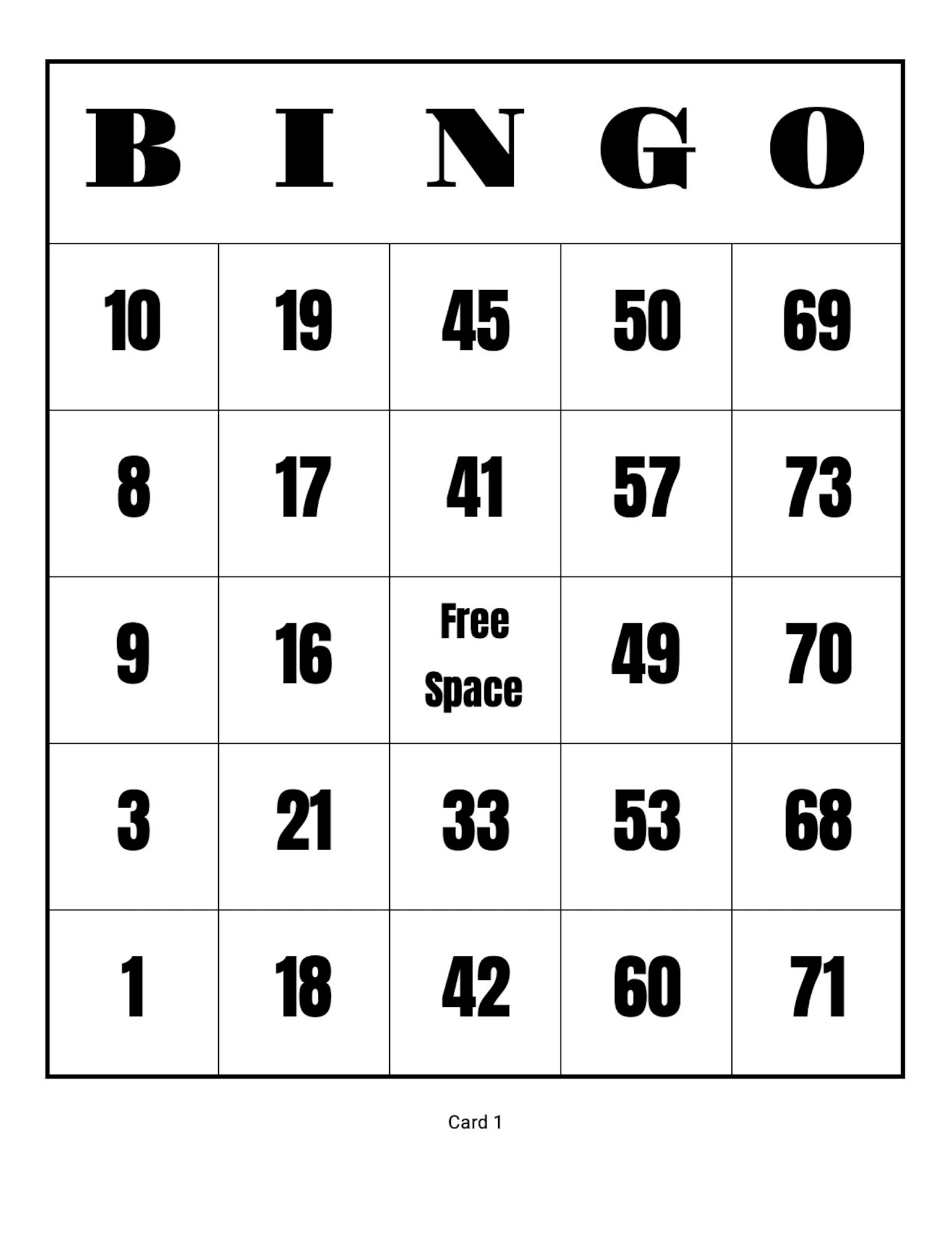 Printable Bingo Game. 1000 Bingo Cards. Instant Download Bingo Etsy