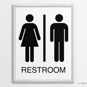 Printable Restroom Sign US Letter and A4 Sizes, Instant Download PDF - Etsy