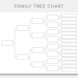 Blank Family Tree Chart Template, Family History, Pedigree Chart