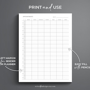 Printable Appointment Tracker. Appointment Book. Appointment Planner. Appointment Schedule. image 5