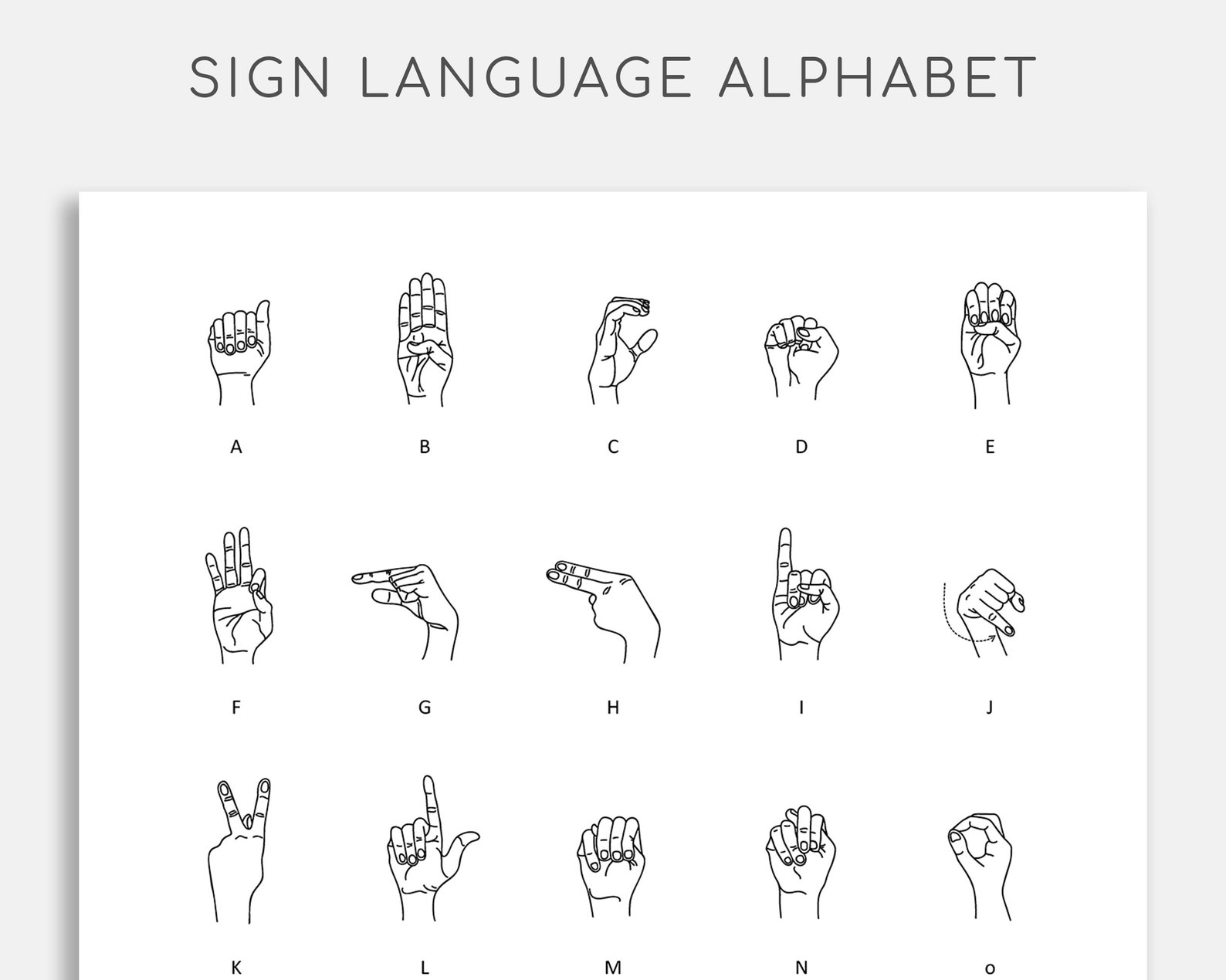 Printable Sign Language Sheet. ASL Alphabet Printable. Etsy