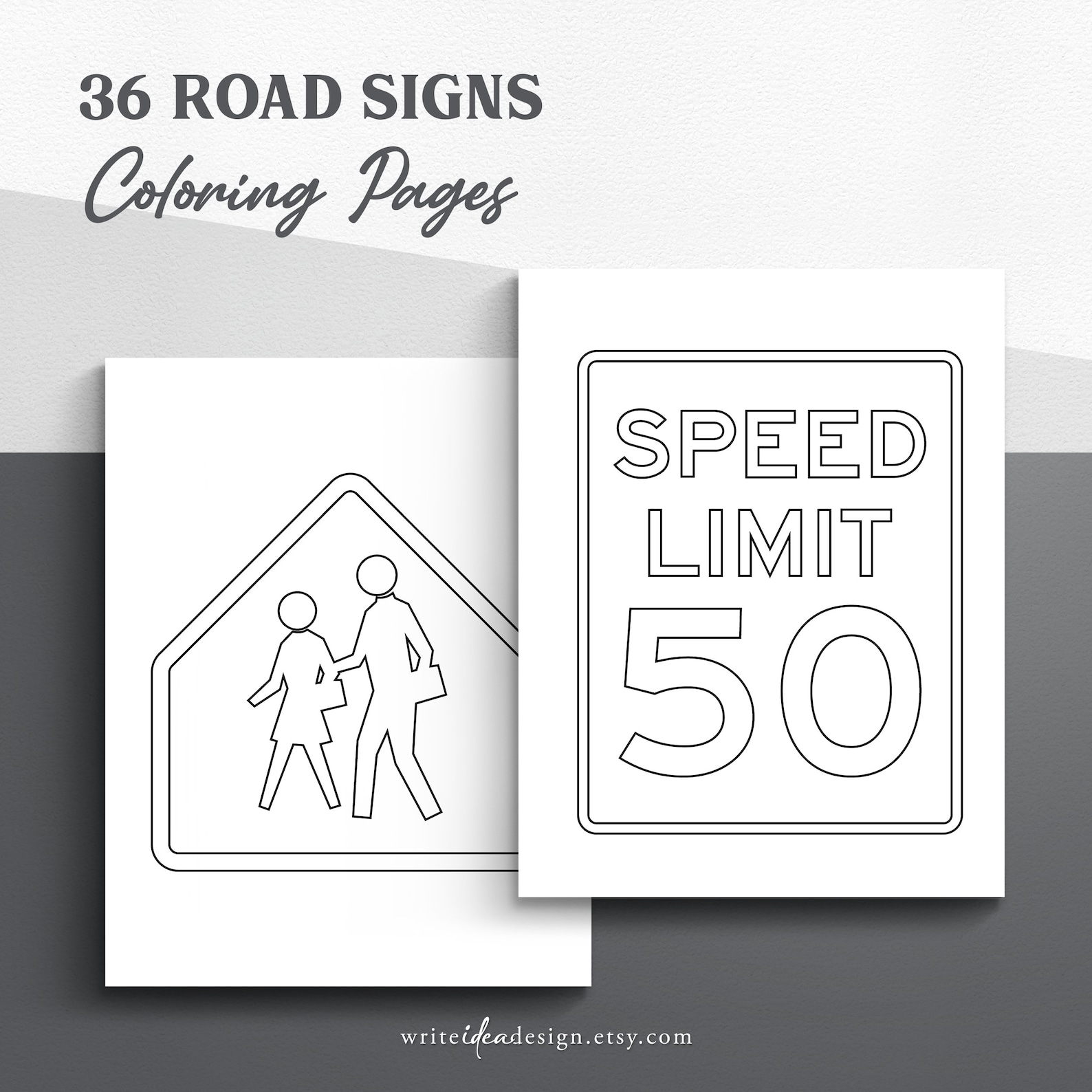 Signs To Color Traffic Sign Coloring Pages: 36 Printable Road Signs (PDF) - Etsy