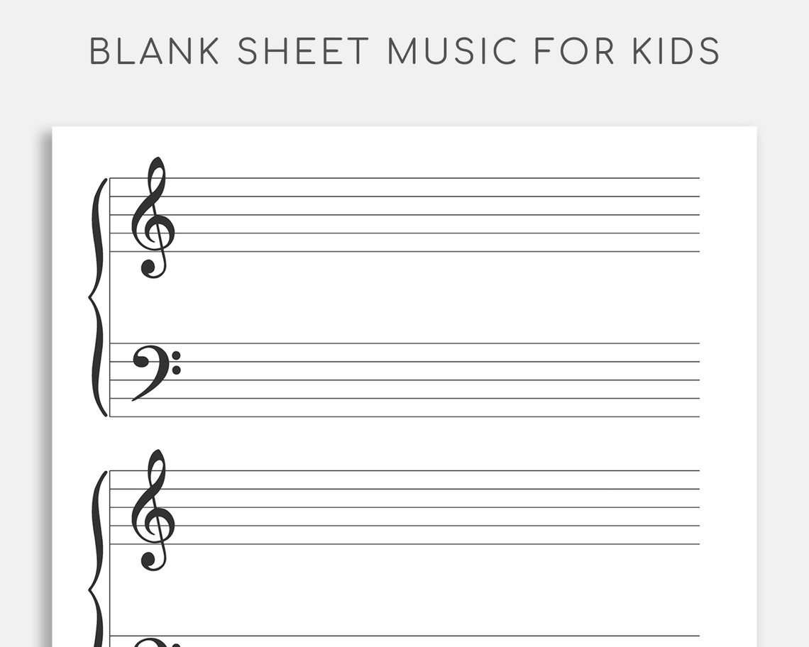 Kids Printable Sheet Music for Letter/a4. Blank Sheet Music - Etsy