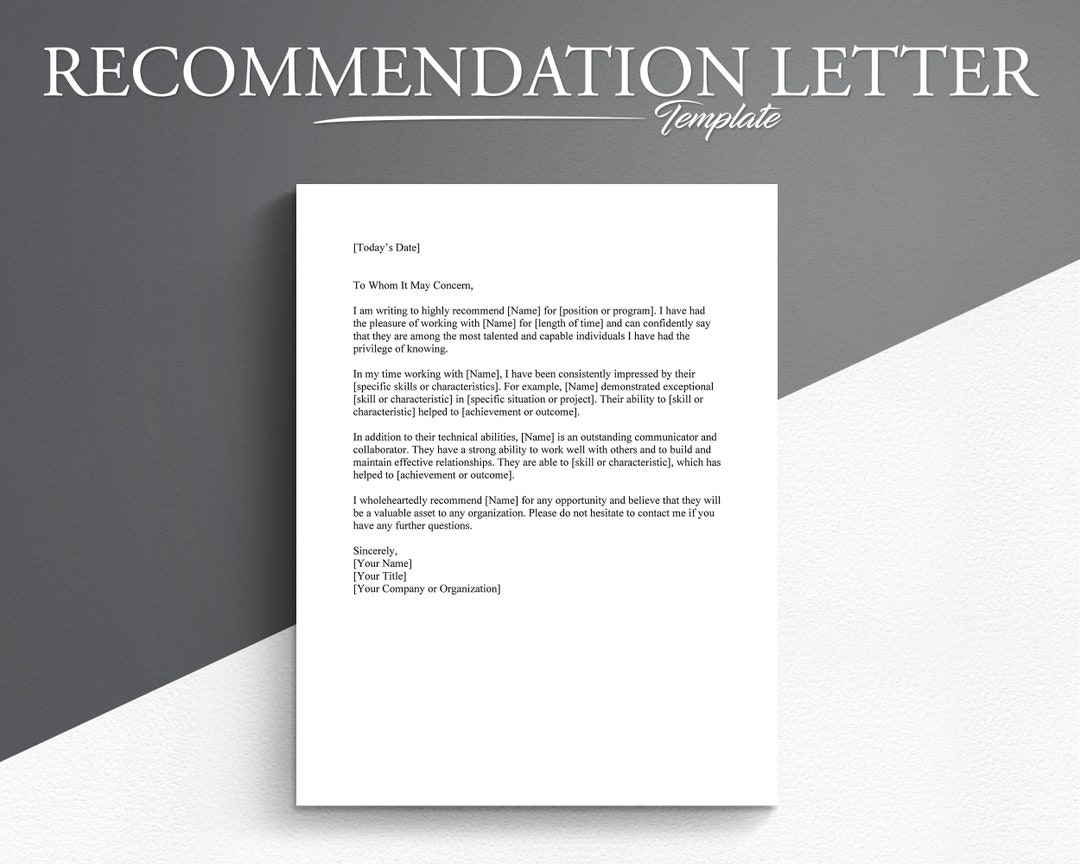 Free Letter of Recommendation Templates (19) - PDF