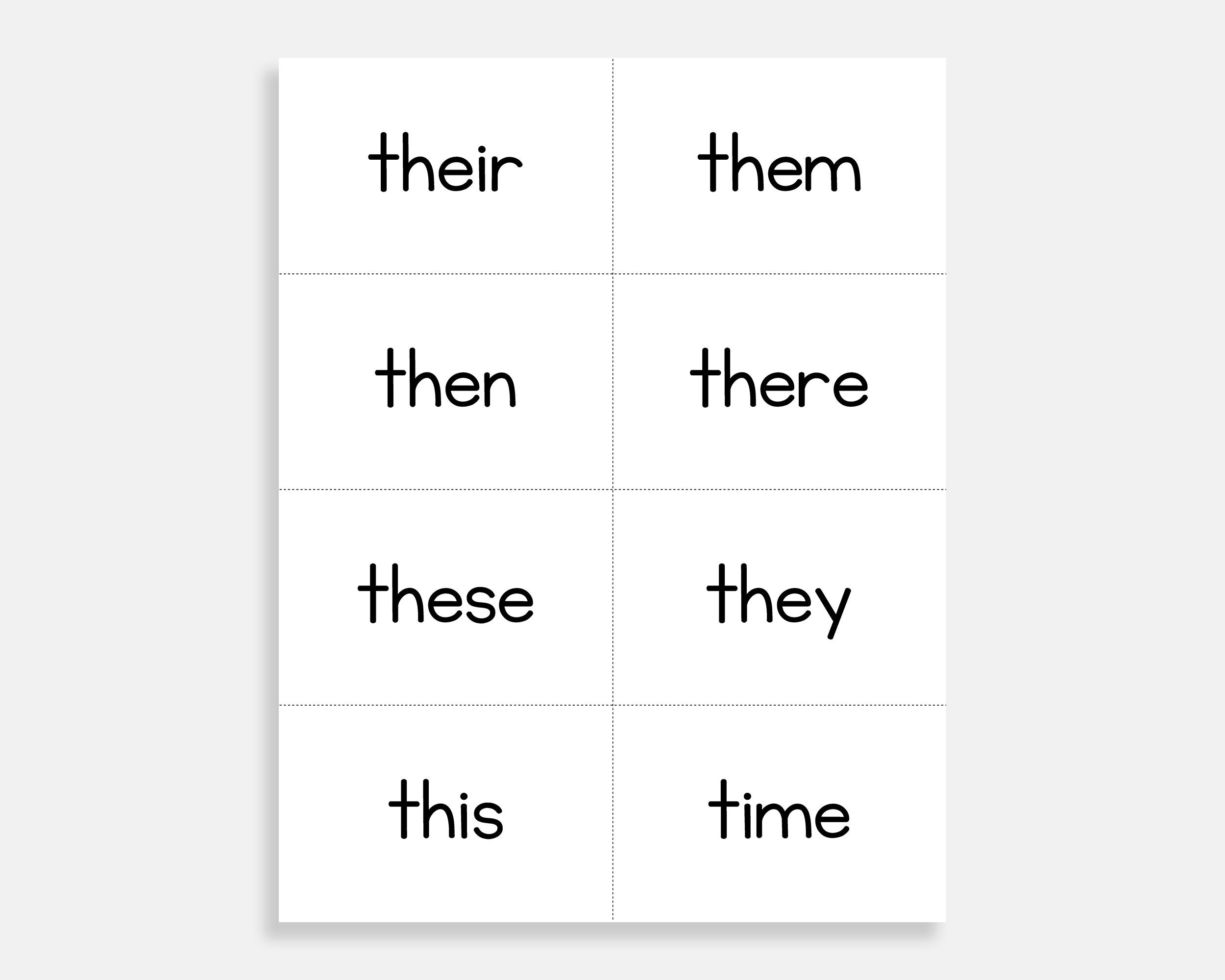 100 Sight Words Printable Flash Card. Kindergarten Sight - Etsy Australia