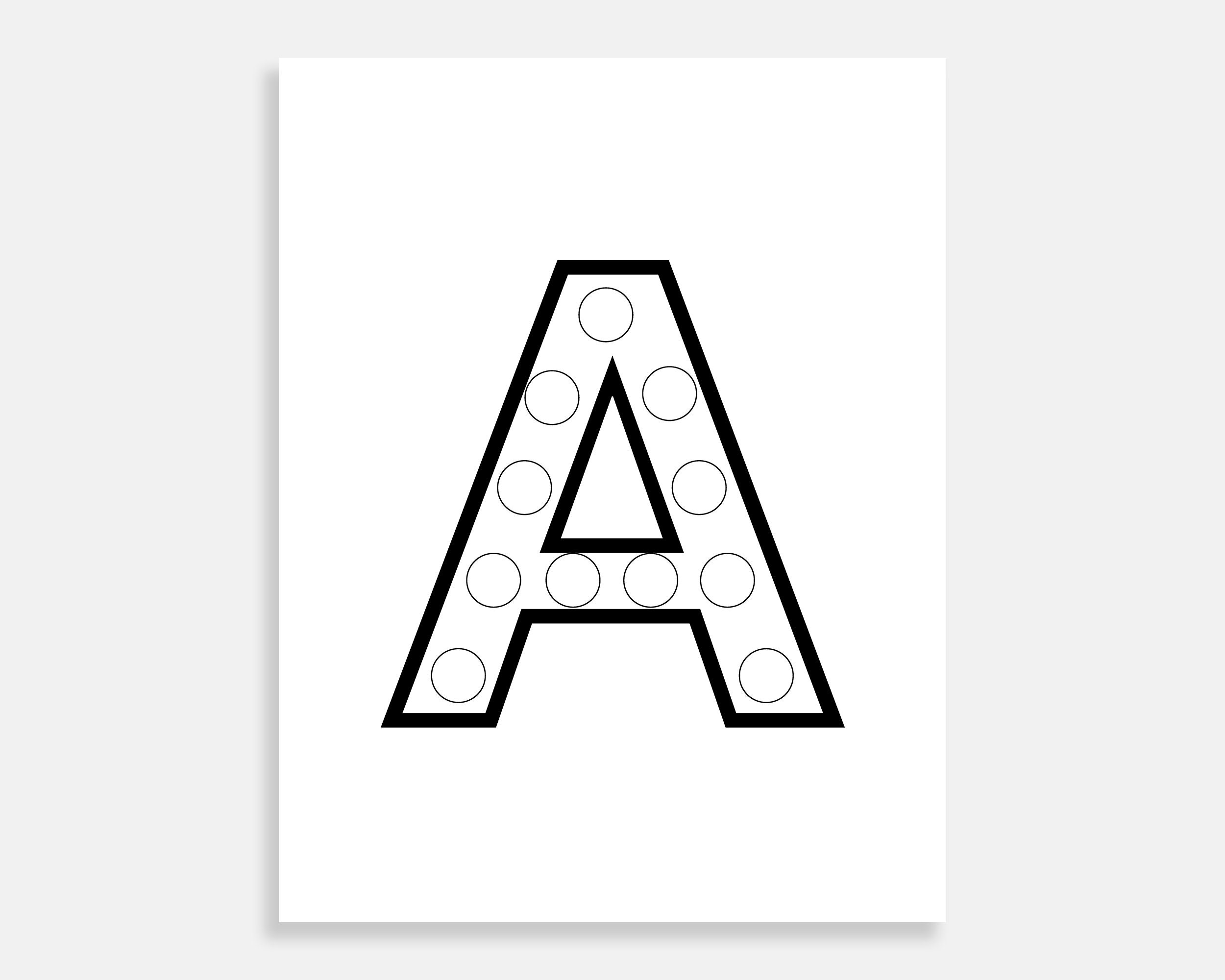 printable uppercase do a dot letters printable dot alphabet etsy