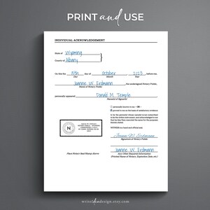 Printable Notary Certificates Set. Notary Public Certifications ...