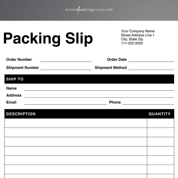 Packing Slip. PDF/Google Docs/Microsoft Word. Packing Template. Editable Packing Slip. Packing Receipt.