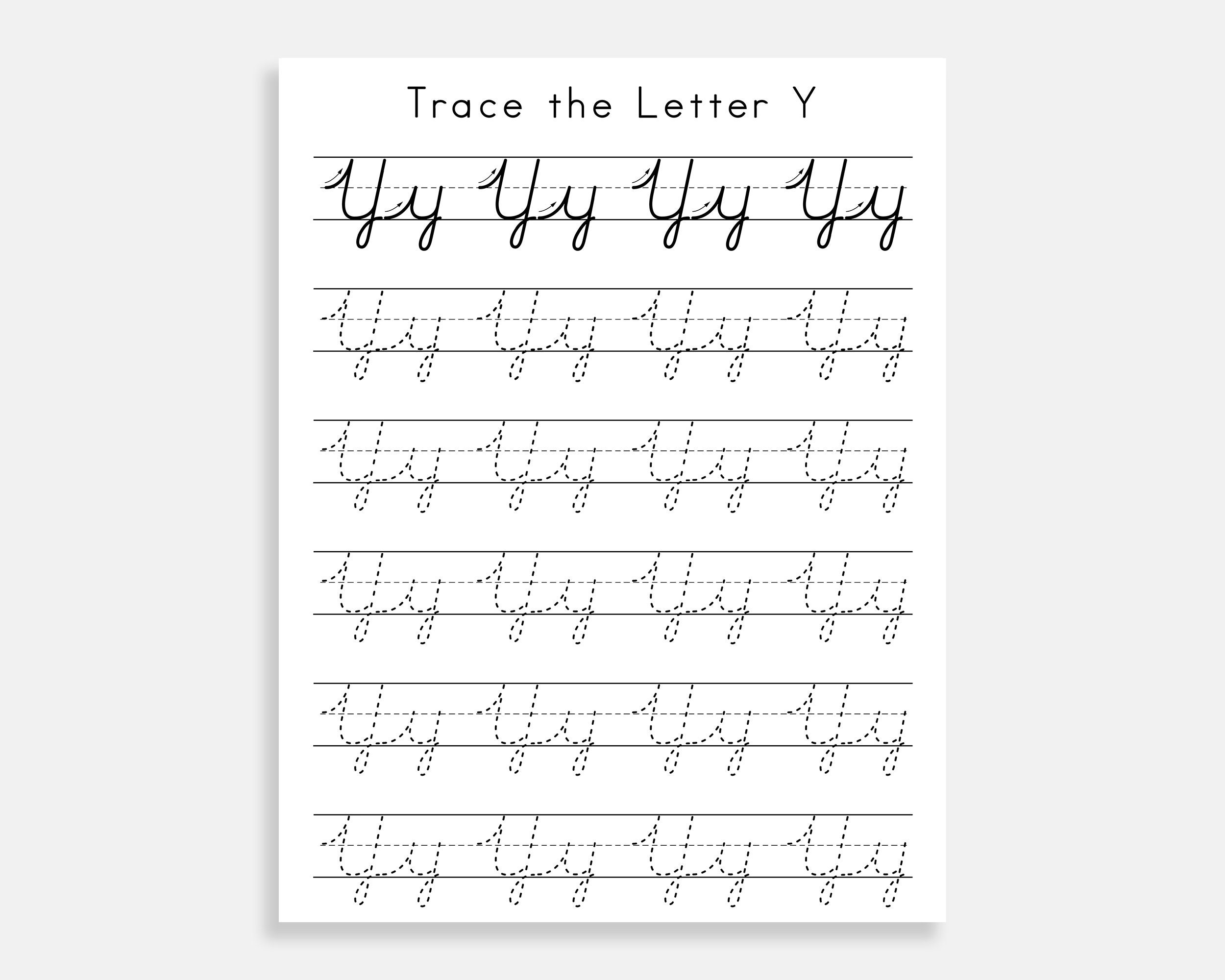 Cursive Letter Tracing. Cursive Handwriting Practice. Learn - Etsy