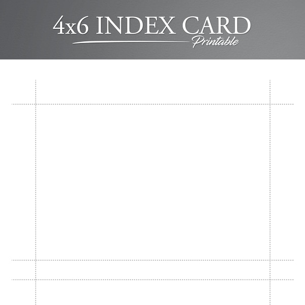 Printable 4x6 Index Card. Printable Note Cards. Printable Index cards. Blank Index Cards. Index Card PDF. Index Card Template.