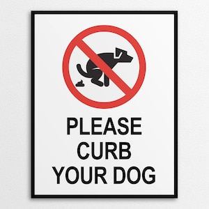 Placa para impressão do freio do seu cachorro em tamanhos carta dos EUA e A4, placa sem cocô de cachorro, download instantâneo PDF / PNG