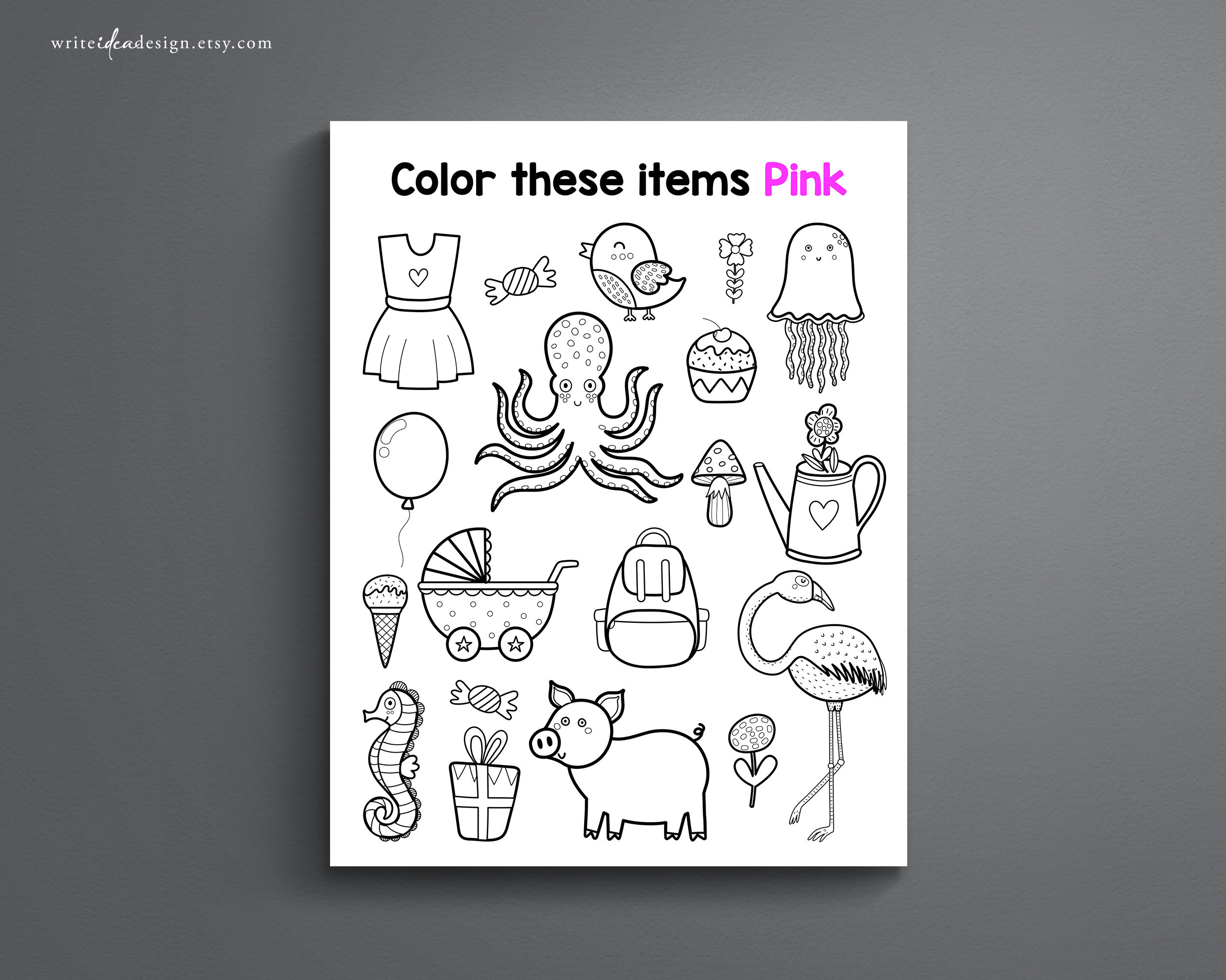 Printable Color Pages for Kids Learn Colors Set of 10. Color - Etsy