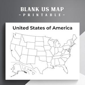 Printable Blank US Map | United States Outline Map PDF for Kids, Teachers, Classroom, Homeschool Geography and Coloring