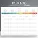 Printable Pain Log Track Your Child's Pain and Symptoms. PDF Download. Pain Tracker. - Etsy