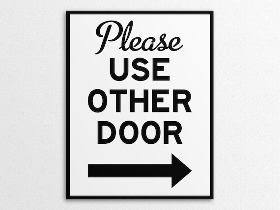 Printable Please Use Other Door Signs Left and Right Arrow Versions, US  Letter and A4 Sizes, Instant Download PDF 