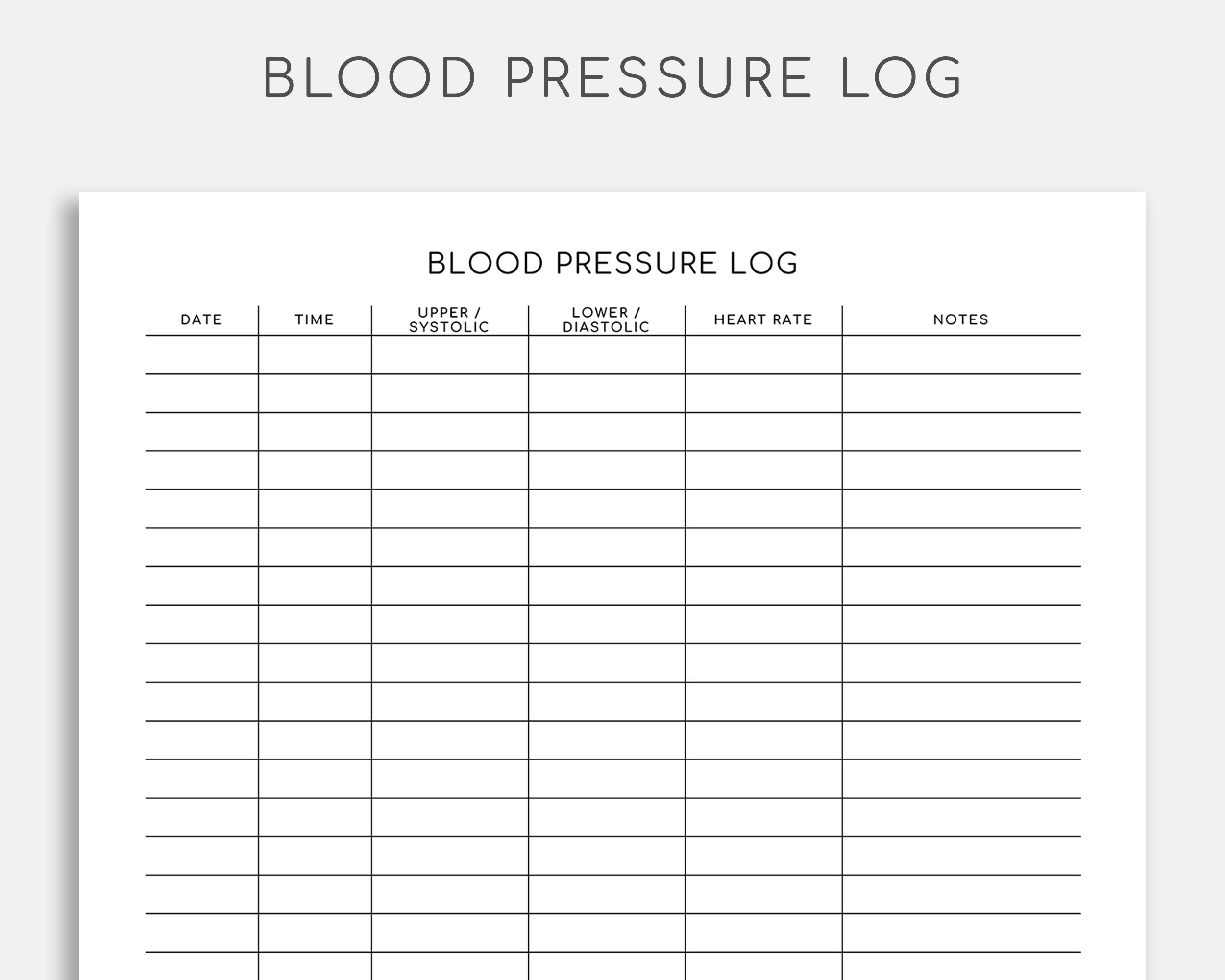 blood pressure tracking chart printable