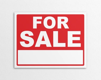 Printable For Sale Sign - US Letter and A4 Sizes, Instant Download PDF/PNG
