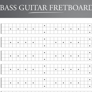 Printable Bass Guitar Neck Diagram. Blank Bass Guitar Fretboard. Blank Bass Guitar Neck Chart. Guitar Chart. Blank Bass Guitar Neck Diagram.