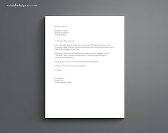 Employment Verification Letter Template, HR Resources (Google Docs/Word)