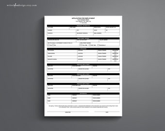 Job Application. PDF/Google Docs/Microsoft Word. Employee Application. Application for Employment.