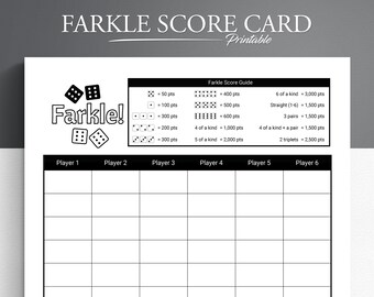 Farkle Game Sheets - Etsy