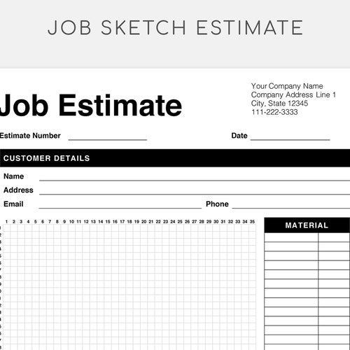 Job Sketch Estimate Form Editable Estimate Template - Etsy