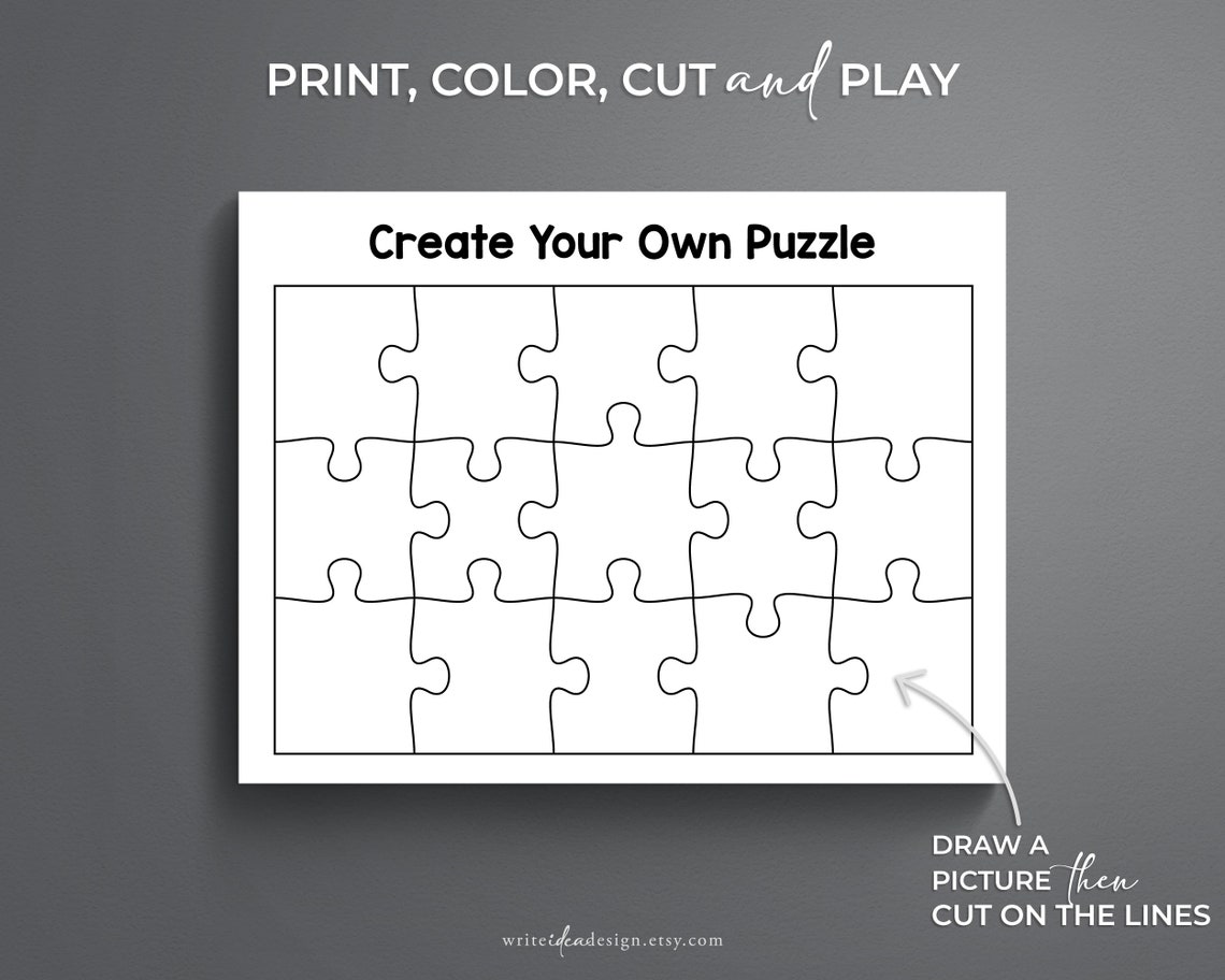 Create Your Own Puzzle Worksheets. Custom Puzzle Design. - Etsy