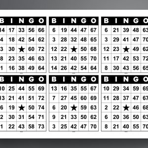 Pack 48 cartones de bingo grandes troquelados