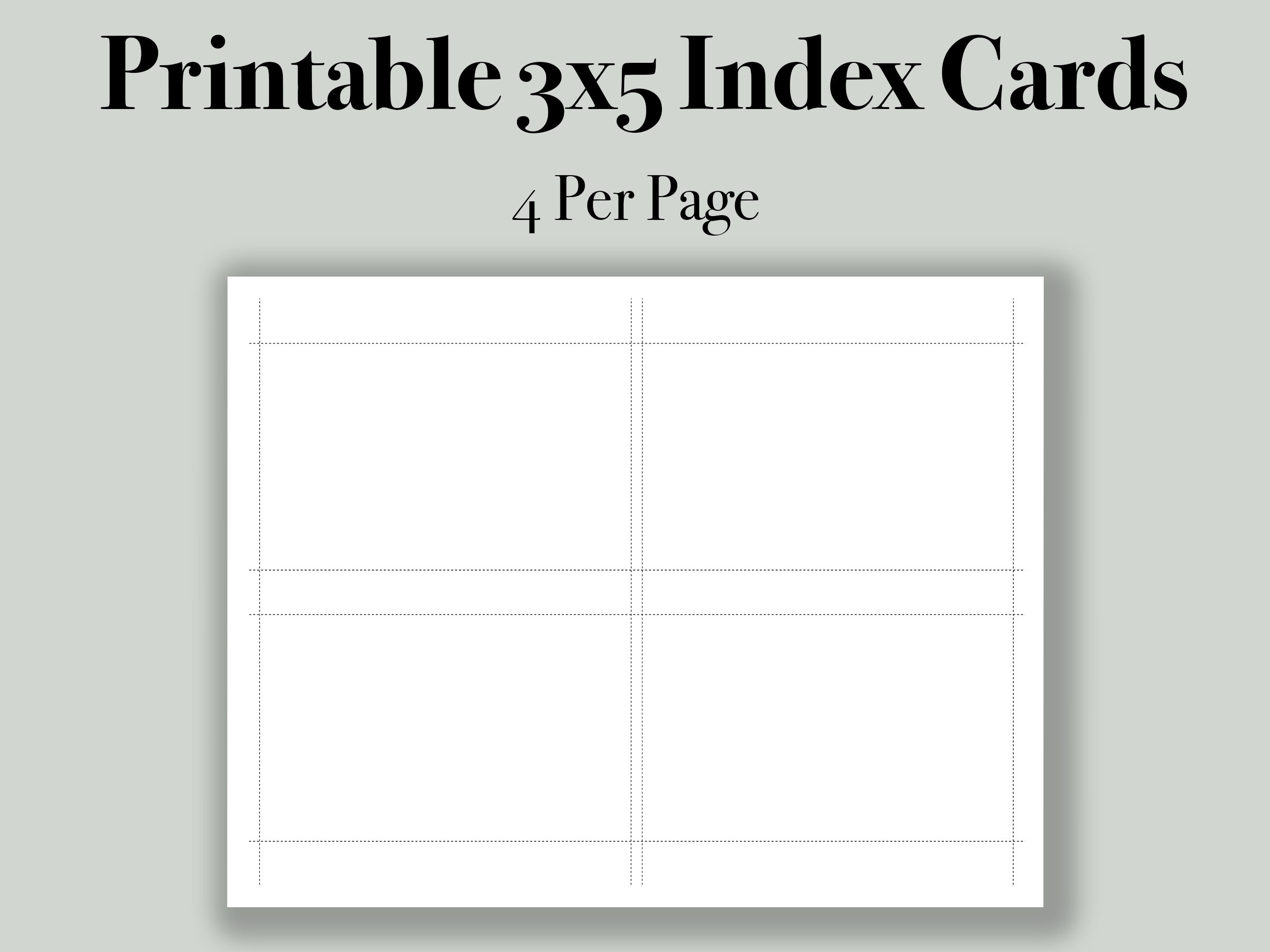 Printable 21x21 Index Card. Printable Note Cards. Printable  Etsy Inside Word Template For 3x5 Index Cards