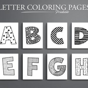 Dibujos para colorear del alfabeto. Coloración de letras. Página para colorear de letras imprimibles. Hojas para colorear ABC imprimibles. Hojas de trabajo para preescolar.