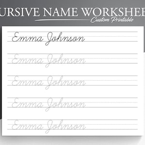 Personalized Cursive Name Tracing Sheet. Cursive Name Writing. Cursive  Name Worksheet. Learn to write cursive. Cursive Handwriting Practice
