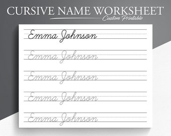 Personalized Cursive Name Tracing Sheet. Cursive Name Writing. Cursive  Name Worksheet. Learn to write cursive. Cursive Handwriting Practice