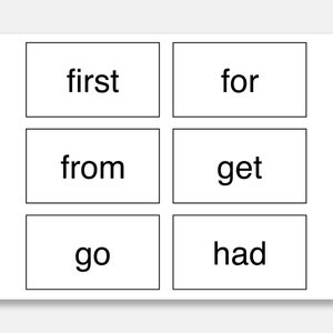 100 Sight Words Printable Flash Card. Preschool Sight Words. - Etsy