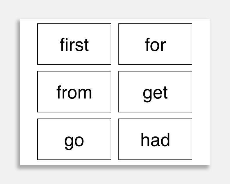 100 Sight Words Printable Flash Card. Preschool Sight Words. - Etsy