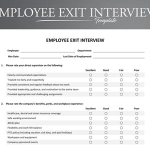 Employee Exit Interview for Google Docs/Microsoft Word.