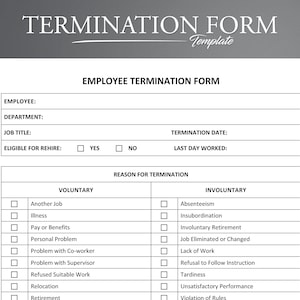 Employee Termination Form. Employee off Boarding Form. HR Terminate ...
