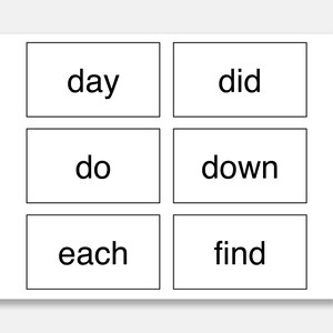 100 Sight Words Printable Flash Card. Preschool Sight Words. - Etsy