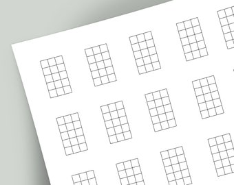 Printable Ukulele or Bass Guitar Blank Chord Chart. Blank Ukulele Chord Diagrams. Ukulele Tab Paper. Ukulele Chord Chart. Bass Guitar Chord