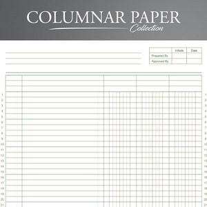 Printable Columnar Paper. Accounting Ledger. Digital Ledger Paper. Printable Ledger Paper. Ledger Book.