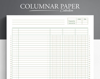 Printable Columnar Paper. Accounting Ledger. Digital Ledger Paper. Printable Ledger Paper. Ledger Book.