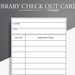 Printable Library Checkout Cards. Digital Download Library Check Out ...