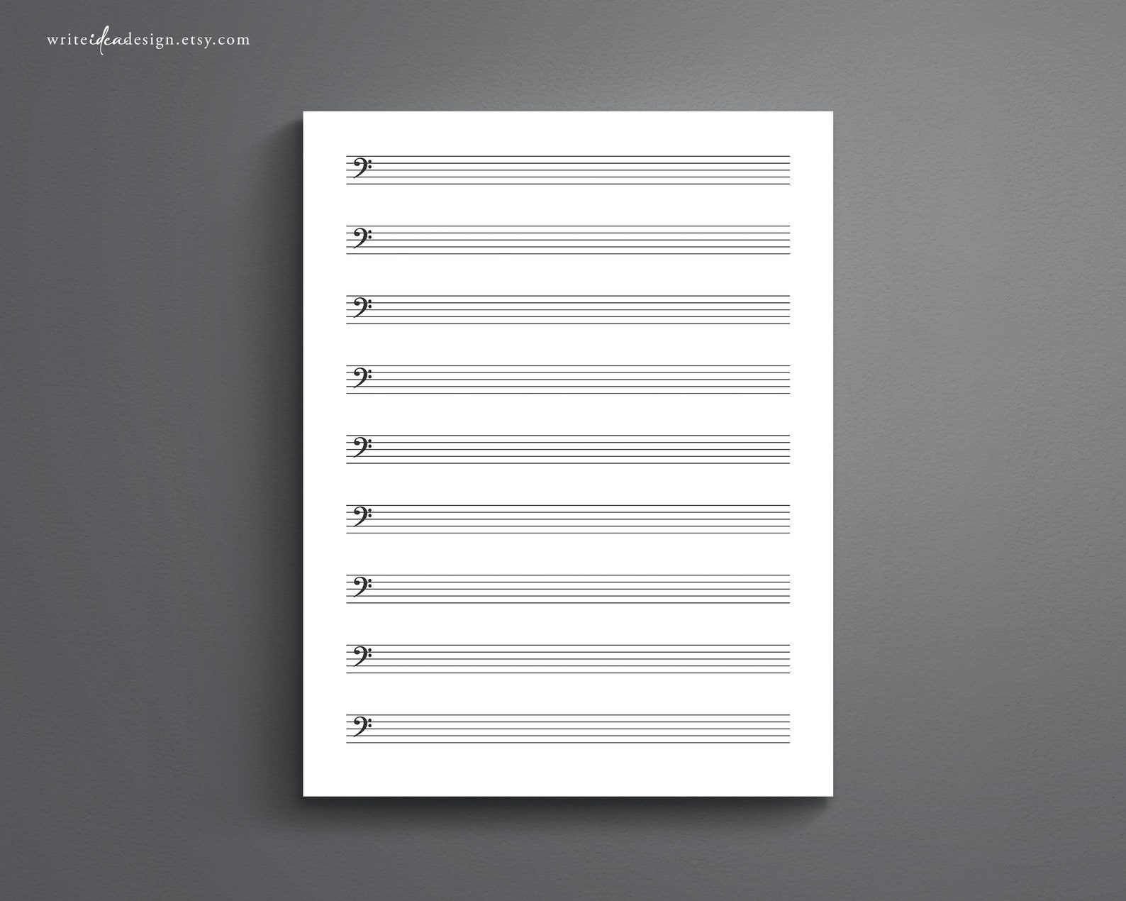 Printable Bass Clef Sheet Music for Letter/a4. Blank Music - Etsy