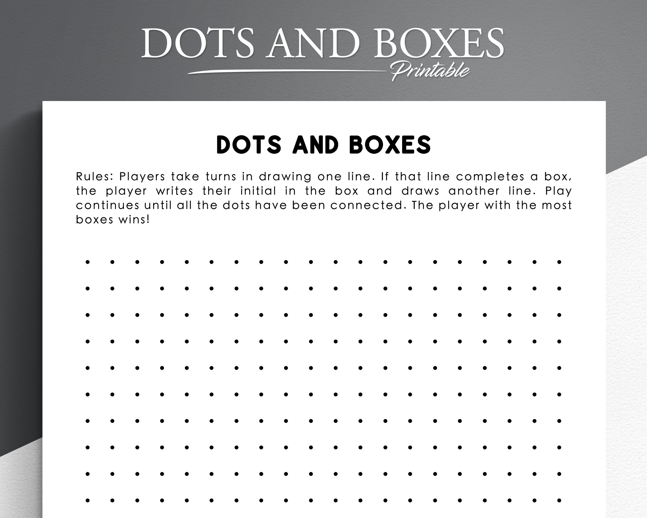 Custom Print Drafting Dots and Boxes