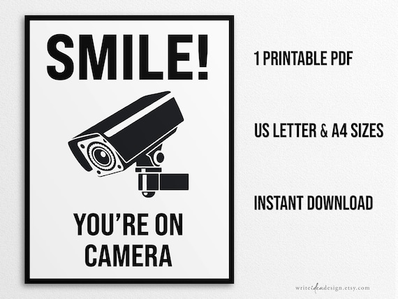 5 Pack Smile You're On Camera Stickers Video Security System - Foto 3