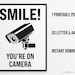 Smile You're on Camera Sign: Printable Security Poster (PDF) - Etsy