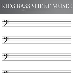 Kinder Notenschlüssel zum Ausdrucken für Letter/A4. Blanko Noten zum Ausdrucken. Bass Staff Papier. Notenpapier blanko.