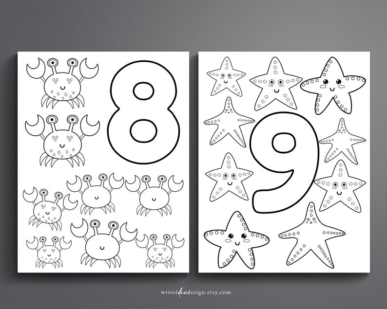 Number Coloring Pages 1-15. Preschool Activity. Toddler Coloring Page. Numbers Worksheet. image 5