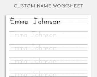 name tracing sheet name writing name worksheet learn to etsy canada