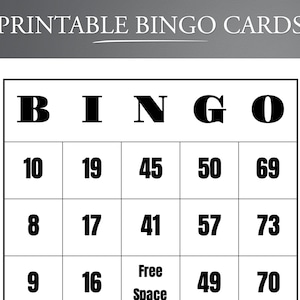 Juego de Bingo imprimible. 1000 cartones de bingo. Descarga instantánea de Bingo PDF. Bingos virtuales. Bingo de zoom. Bingo de cumpleaños. Bingo en cuarentena.